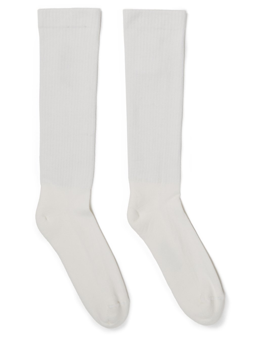 RICK OWENS FW23 LUXOR URINAL SOCKS IN MILK AND BLACK COTTON KNIT