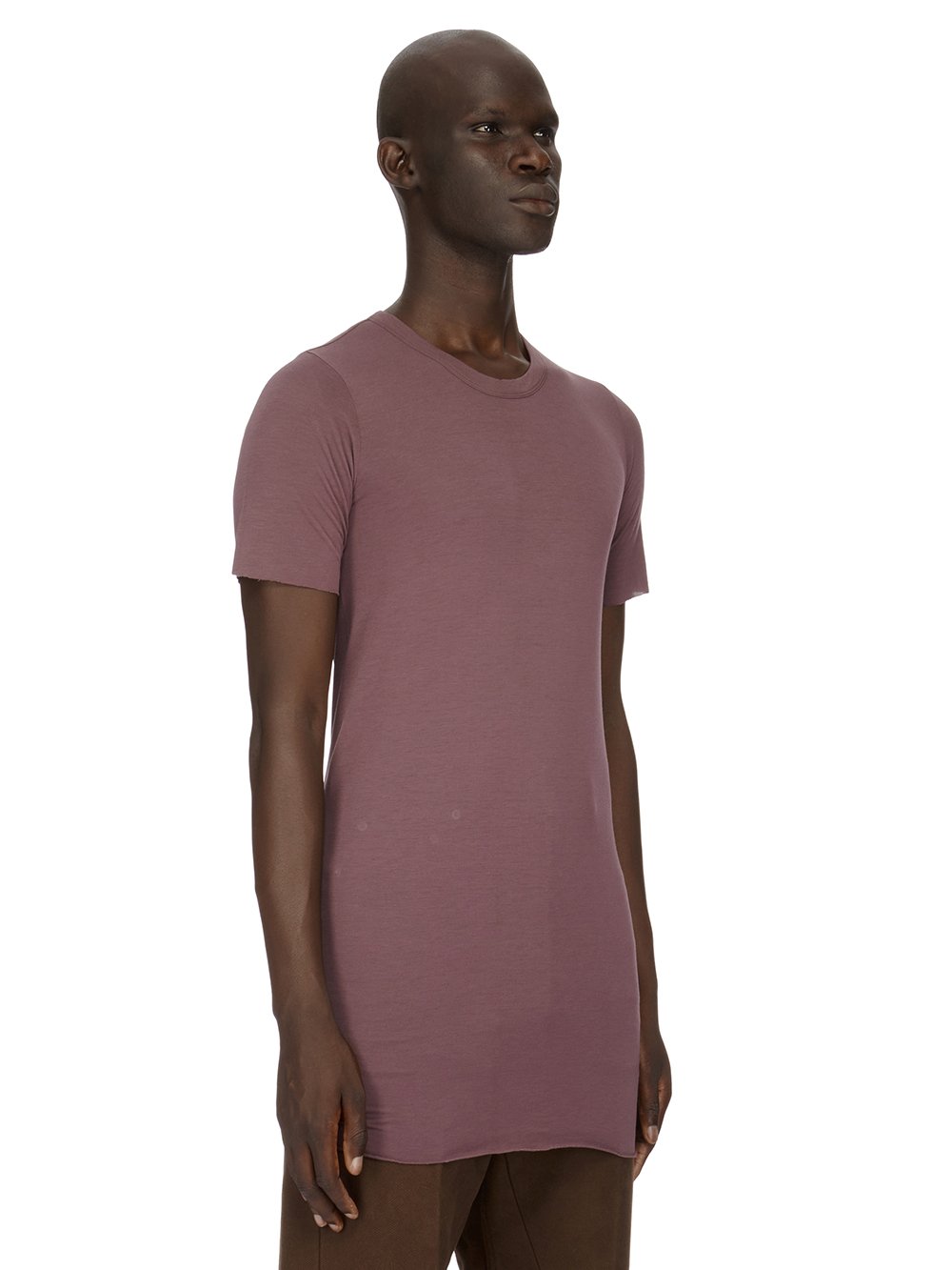 RICK OWENS FW23 LUXOR BASIC SS T IN AMETHYST PURPLE VISCOSE SILK JERSEY