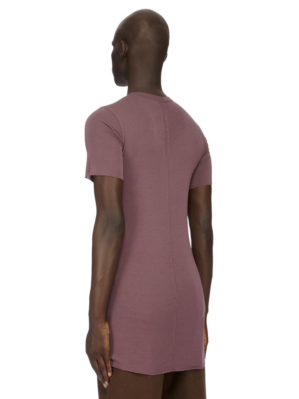 RICK OWENS FW23 LUXOR BASIC SS T IN AMETHYST PURPLE VISCOSE SILK JERSEY