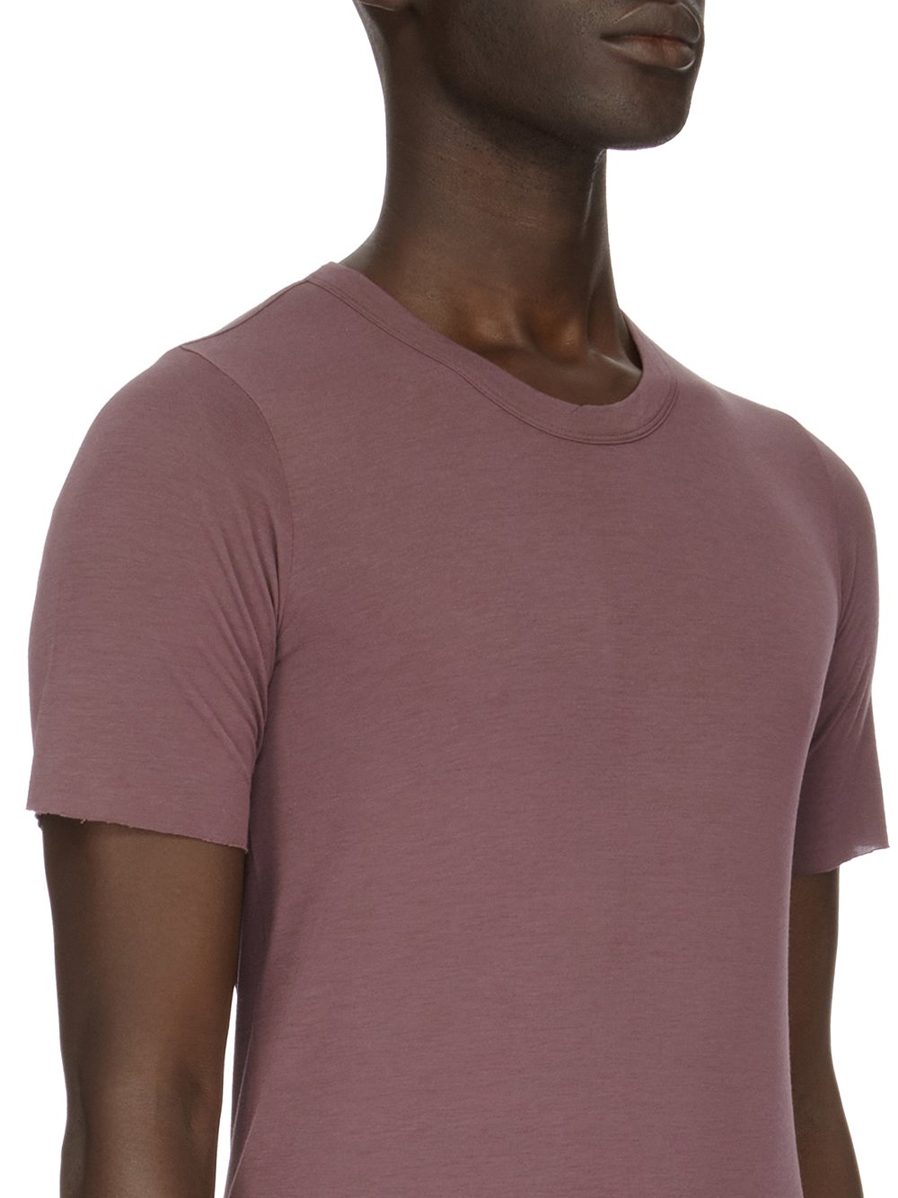 RICK OWENS FW23 LUXOR BASIC SS T IN AMETHYST PURPLE VISCOSE SILK JERSEY