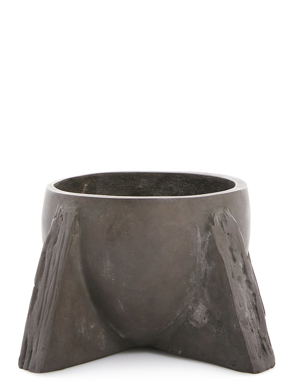 RICK OWENS COUPE IN NITRATE BRONZE HAS AN HALF-OVAL SHAPE, FEATURES FOUR LEGS AND SLIGHTLY IRREGULAR SURFACE.