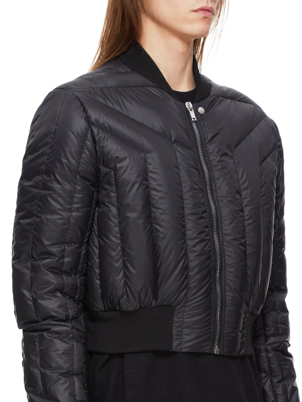 RICK OWENS FW23 LUXOR BOMBER LINER IN BLACK RECYCLED NYLON