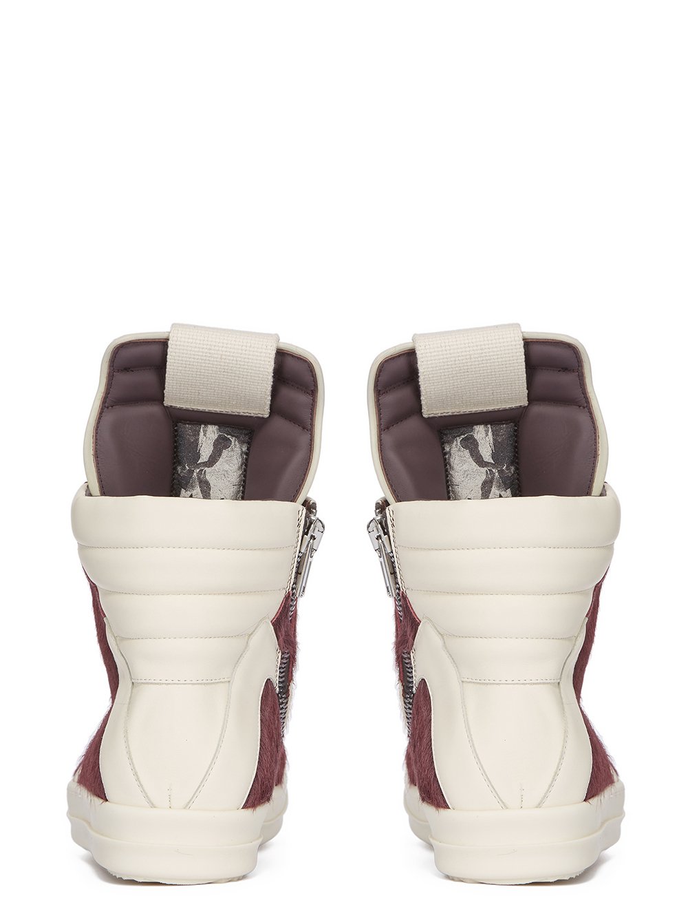 RICK OWENS FW23 LUXOR GEOBASKET IN AMETHYST LONG HAIR PONY AND FULL GRAIN CALF LEATHER 