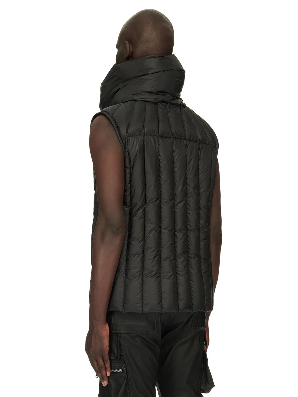 RICK OWENS FW23 LUXOR VEST LINER IN BLACK RECYCLED NYLON