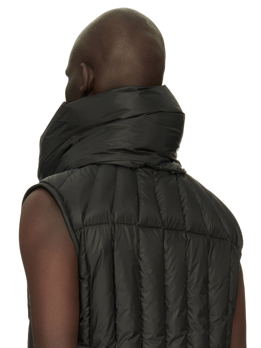 RICK OWENS FW23 LUXOR VEST LINER IN BLACK RECYCLED NYLON