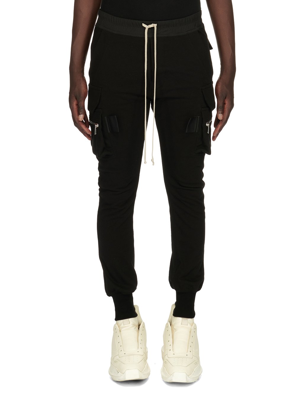 RICK OWENS FW23 LUXOR MASTODON CARGO IN  BLACK HEAVY JERSEY