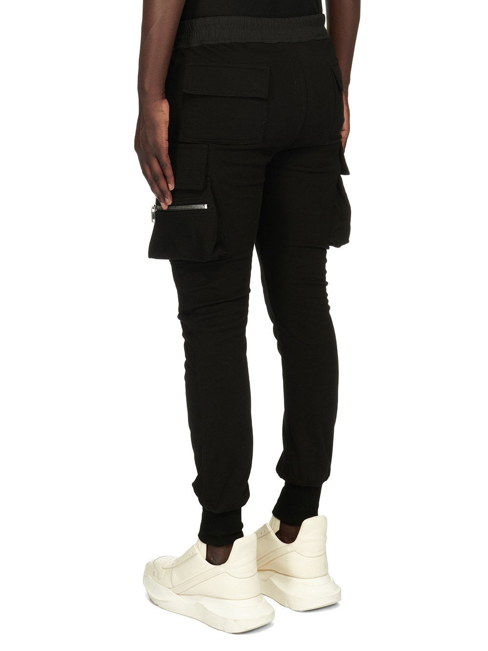 RICK OWENS FW23 LUXOR MASTODON CARGO IN  BLACK HEAVY JERSEY