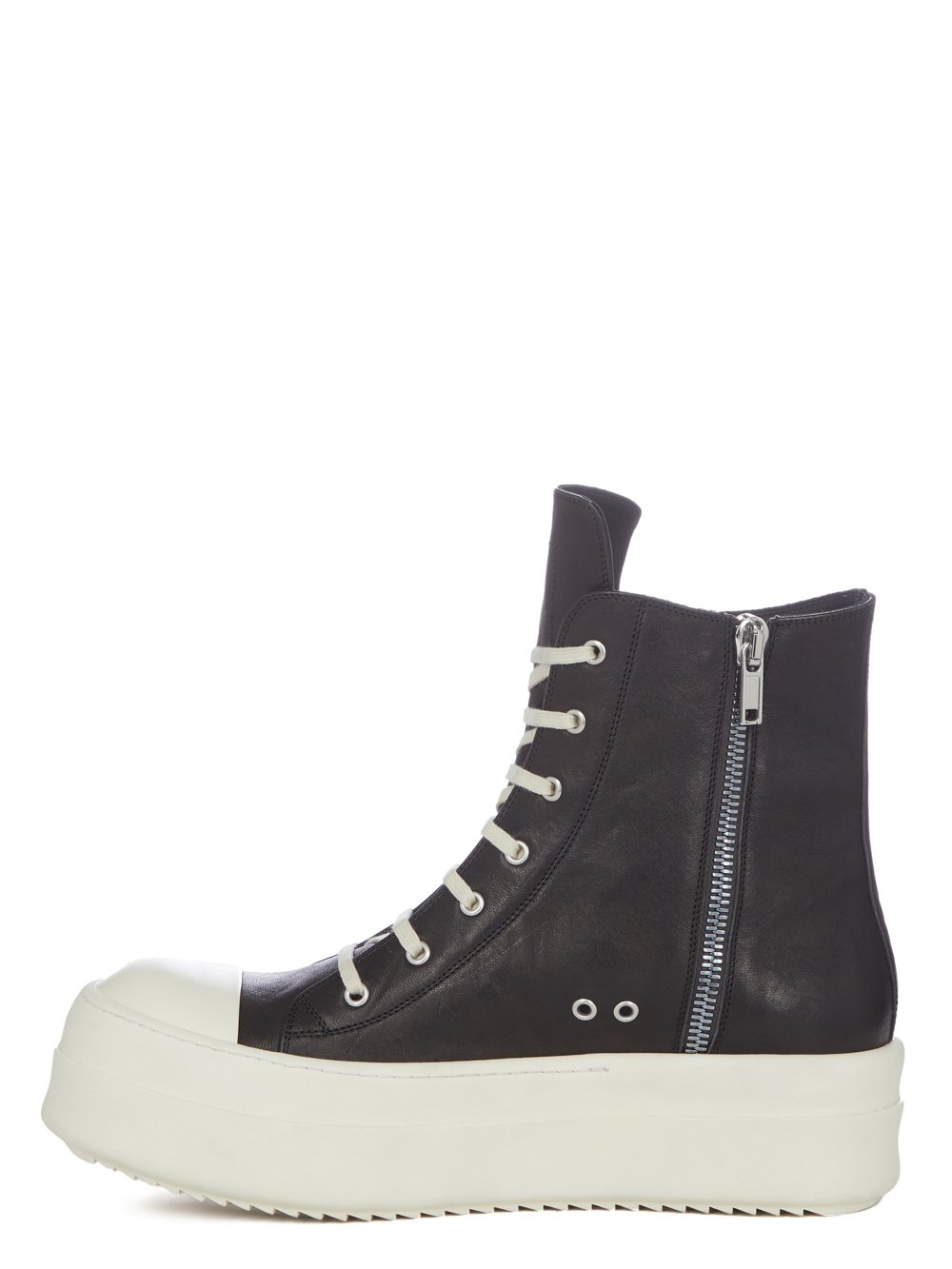 RICK OWENS FW23 LUXOR RUNWAY MEGA BUMPER SNEAKS IN BLACK GROPPONE NAPPA LEATHER