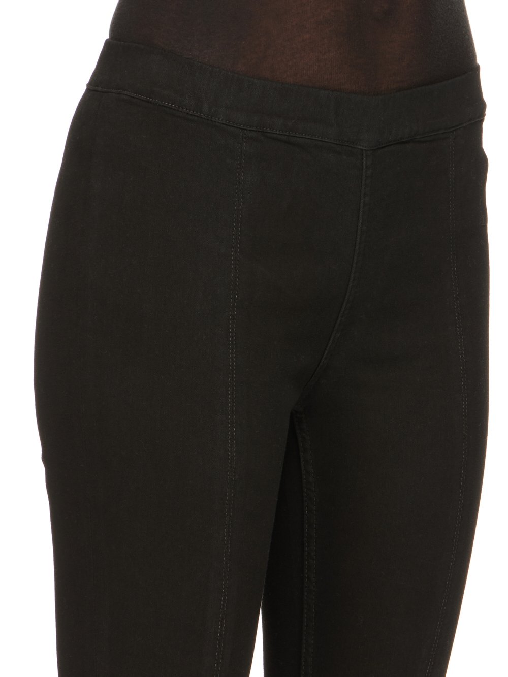 DRKSHDW FW23 LUXOR SLIT FRONT LEGGING IN BLACKETY BLACK STRETCH DENIM 