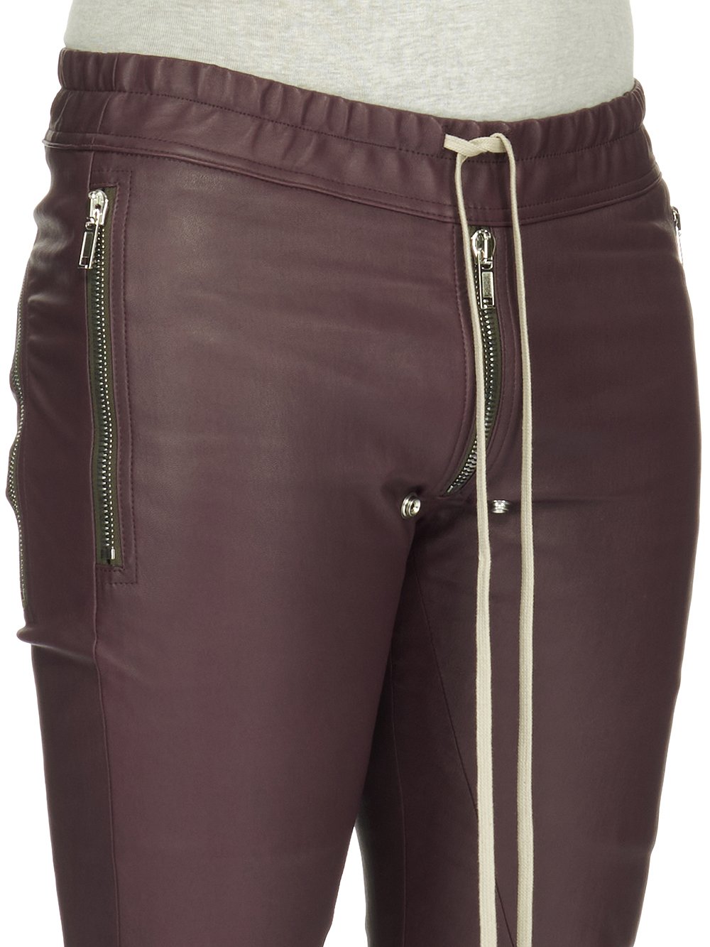 RICK OWENS FW23 LUXOR TIGHT GARY PANTS IN AMETHYST PURPLE STRETCH LAMB LEATHER