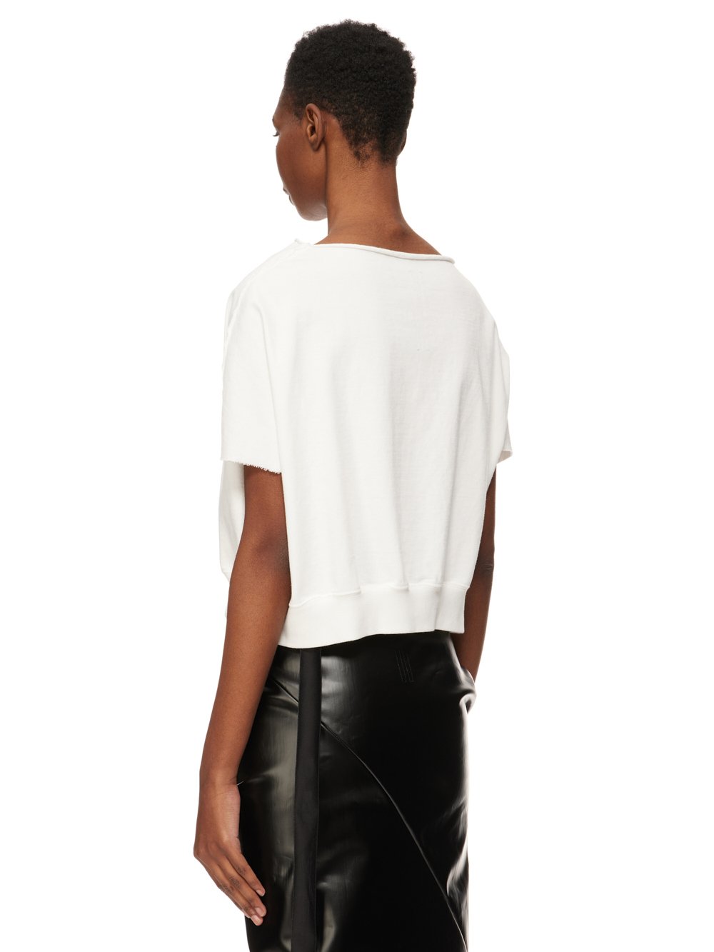 RICK OWENS FW23 LUXOR DAGGER TOP IN MILK COMPACT HEAVY COTTON JERSEY