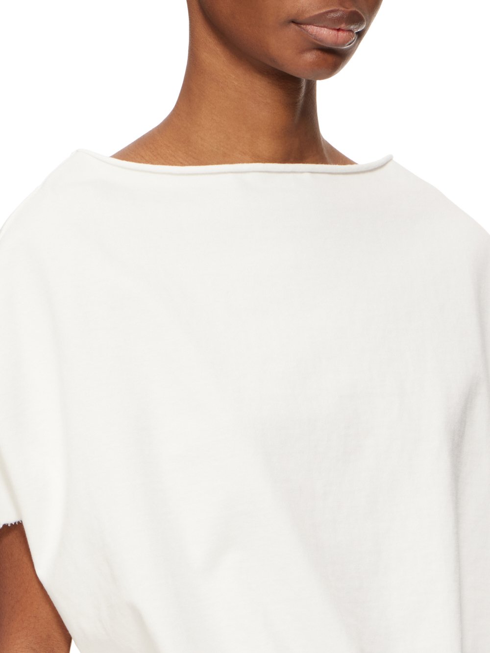 RICK OWENS FW23 LUXOR DAGGER TOP IN MILK COMPACT HEAVY COTTON JERSEY