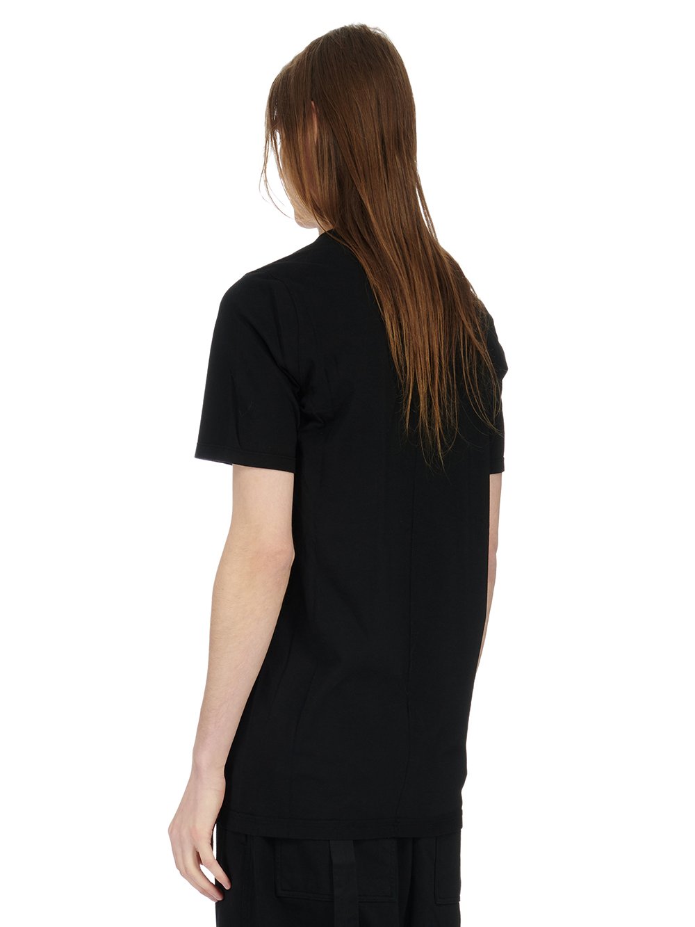 RICK OWENS FW23 LUXOR LEVEL T IN BLACK AND PEARL MEDIUM WEIGHT COTTON JERSEY 