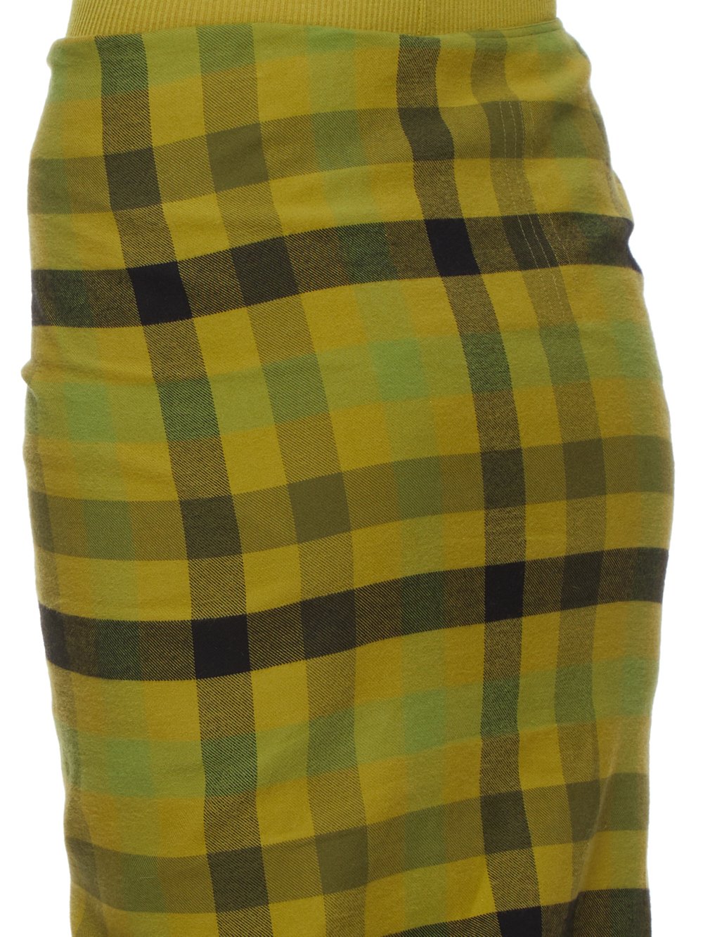 RICK OWENS FW23 LUXOR WOVEN EDFU SKIRT IN ACID COTTON PLAID