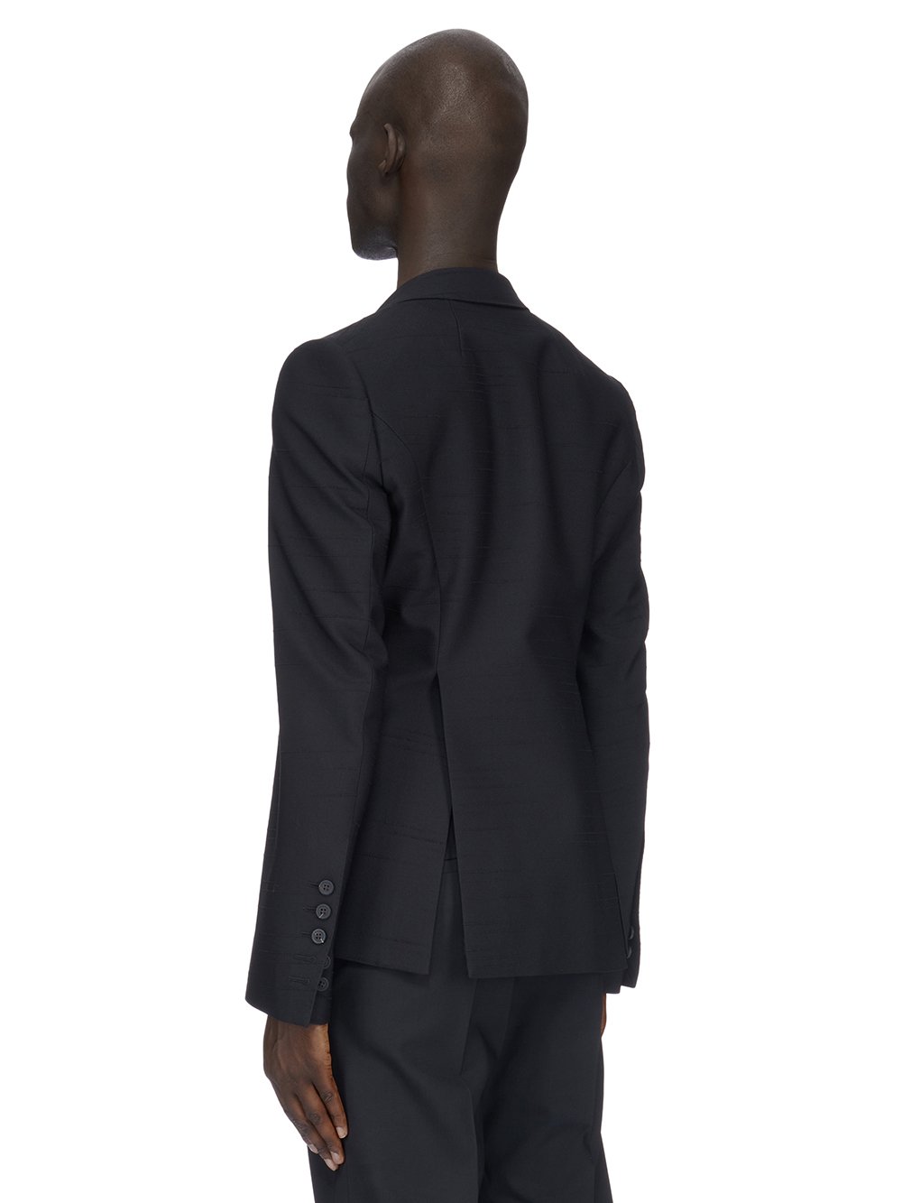 RICK OWENS FW23 LUXOR RUNWAY 73CMS SOFT IN BLACK SLUB WOOL