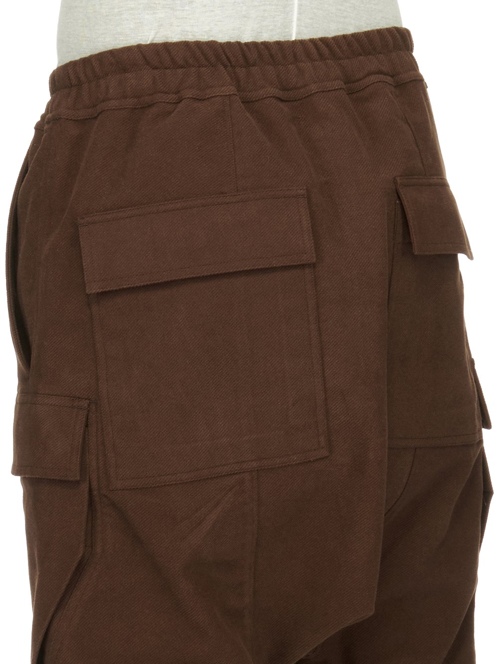 RICK OWENS FW23 LUXOR CARGO LONG IN BROWN BRUSHED HEAVY TWILL