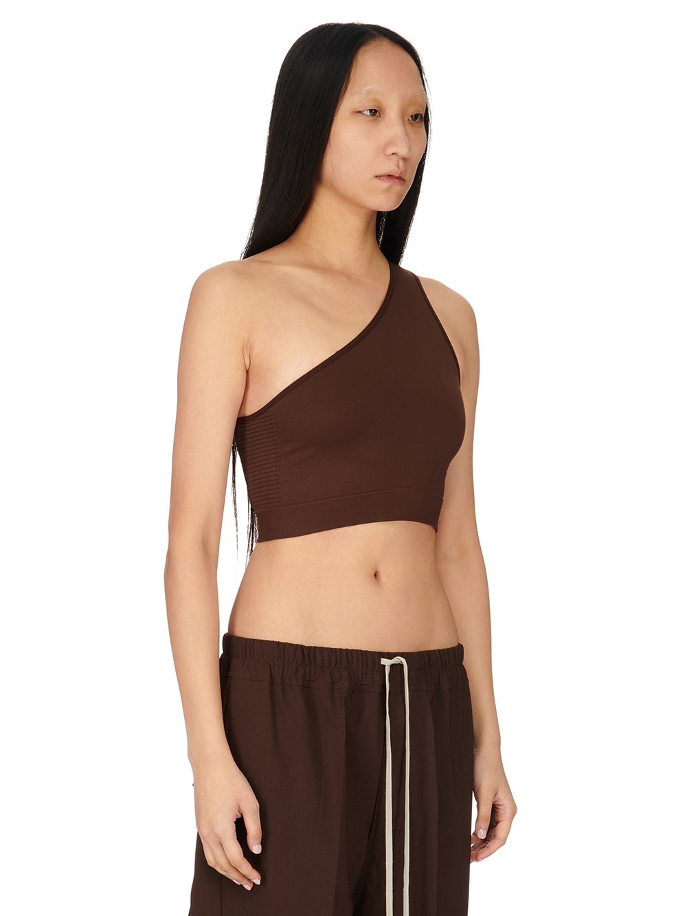 RICK OWENS FW23 LUXOR ATHENA BRA IN BROWN ACTIVE KNIT