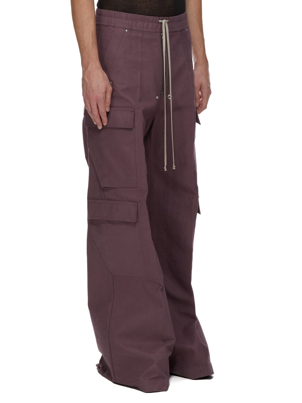 RICK OWENS FW23 LUXOR CARGO BELAS IN AMETHYST PURPLE HEAVY MOLESKIN