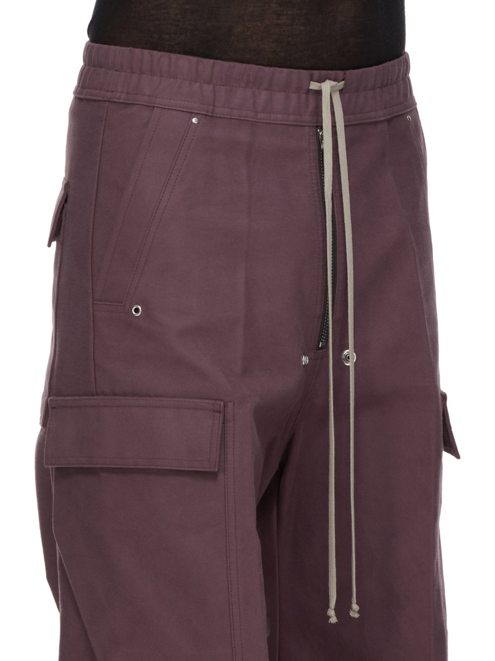 RICK OWENS FW23 LUXOR CARGO BELAS IN AMETHYST PURPLE HEAVY MOLESKIN