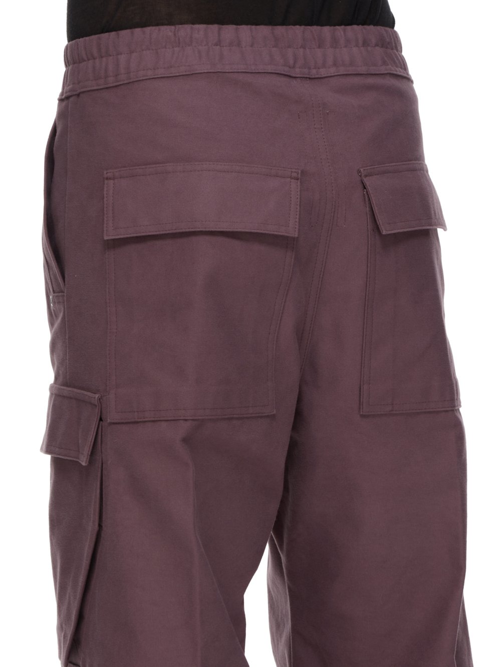 RICK OWENS FW23 LUXOR CARGO BELAS IN AMETHYST PURPLE HEAVY MOLESKIN