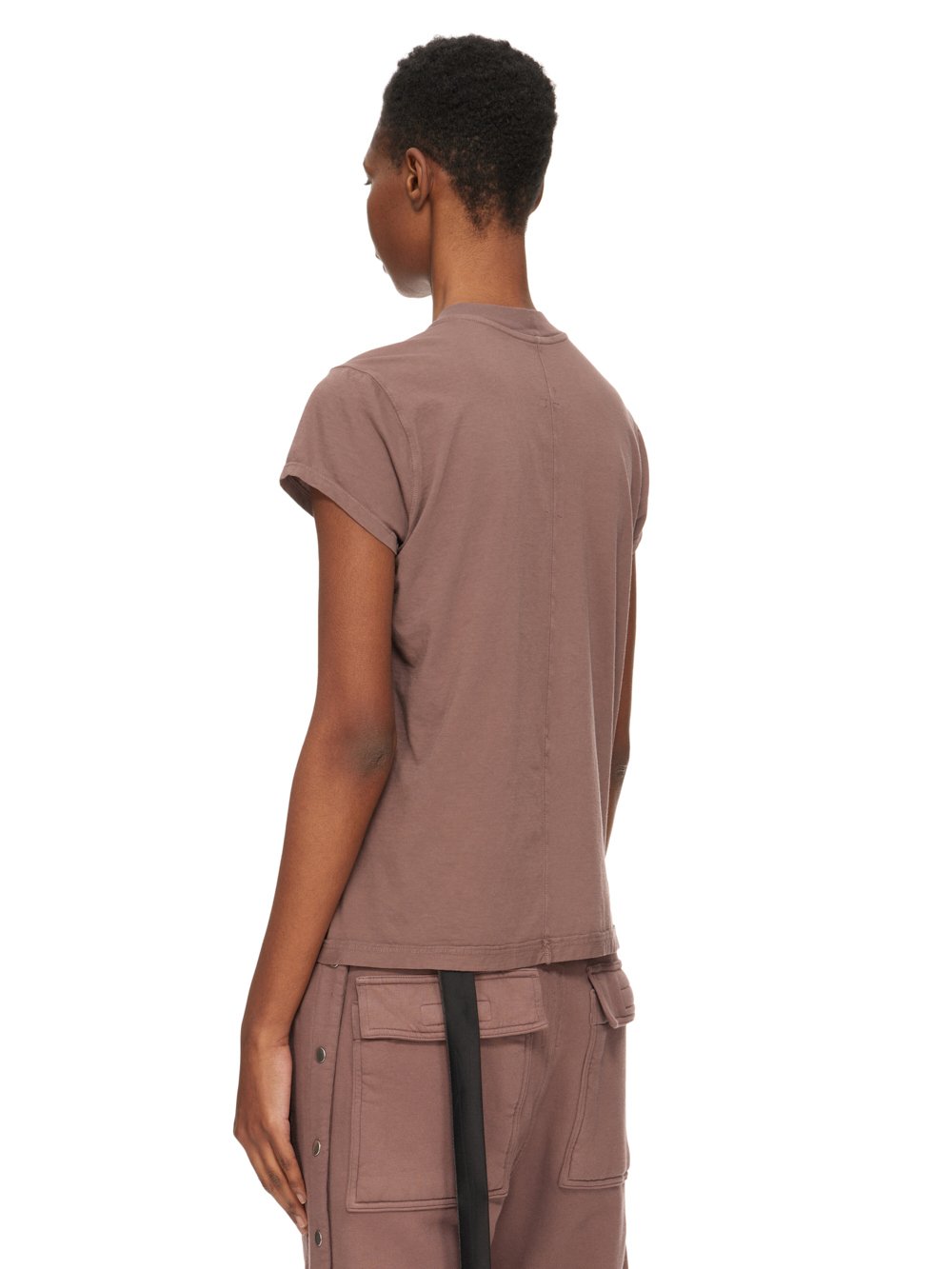 RICK OWENS FW23 LUXOR SMALL LEVEL T IN MAUVE MEDIUM WEIGHT COTTON JERSEY 