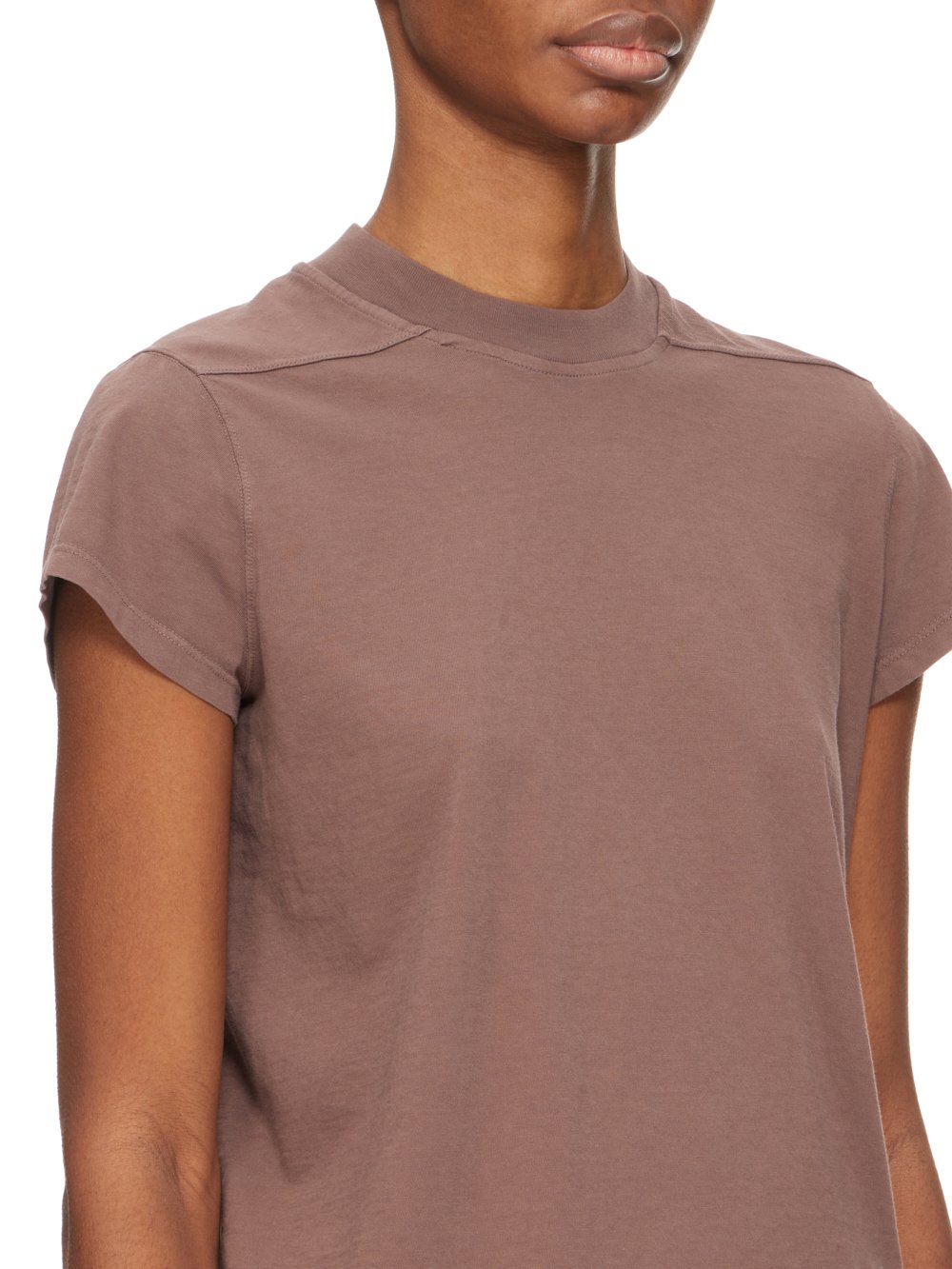 RICK OWENS FW23 LUXOR SMALL LEVEL T IN MAUVE MEDIUM WEIGHT COTTON JERSEY 