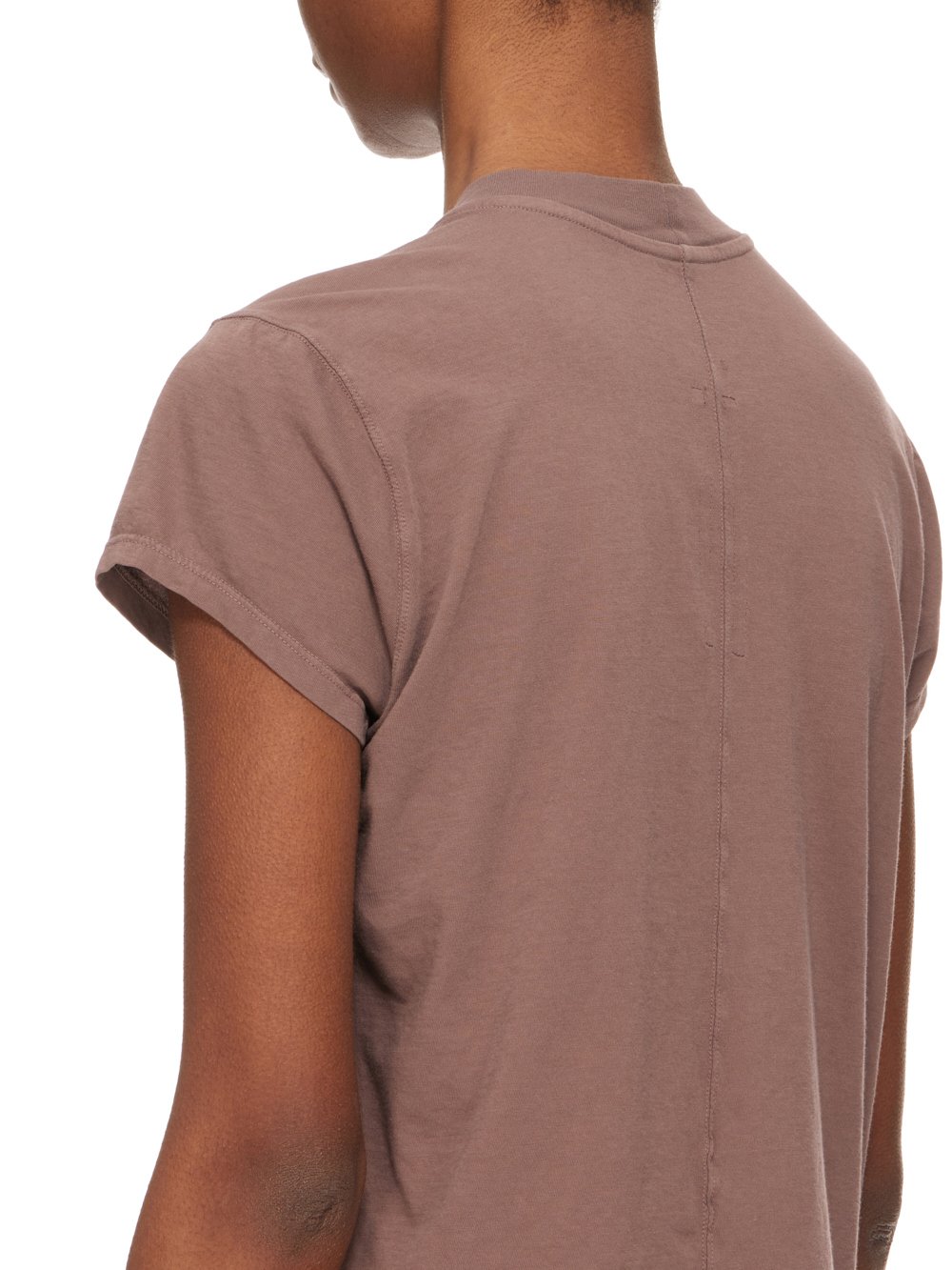 RICK OWENS FW23 LUXOR SMALL LEVEL T IN MAUVE MEDIUM WEIGHT COTTON JERSEY 