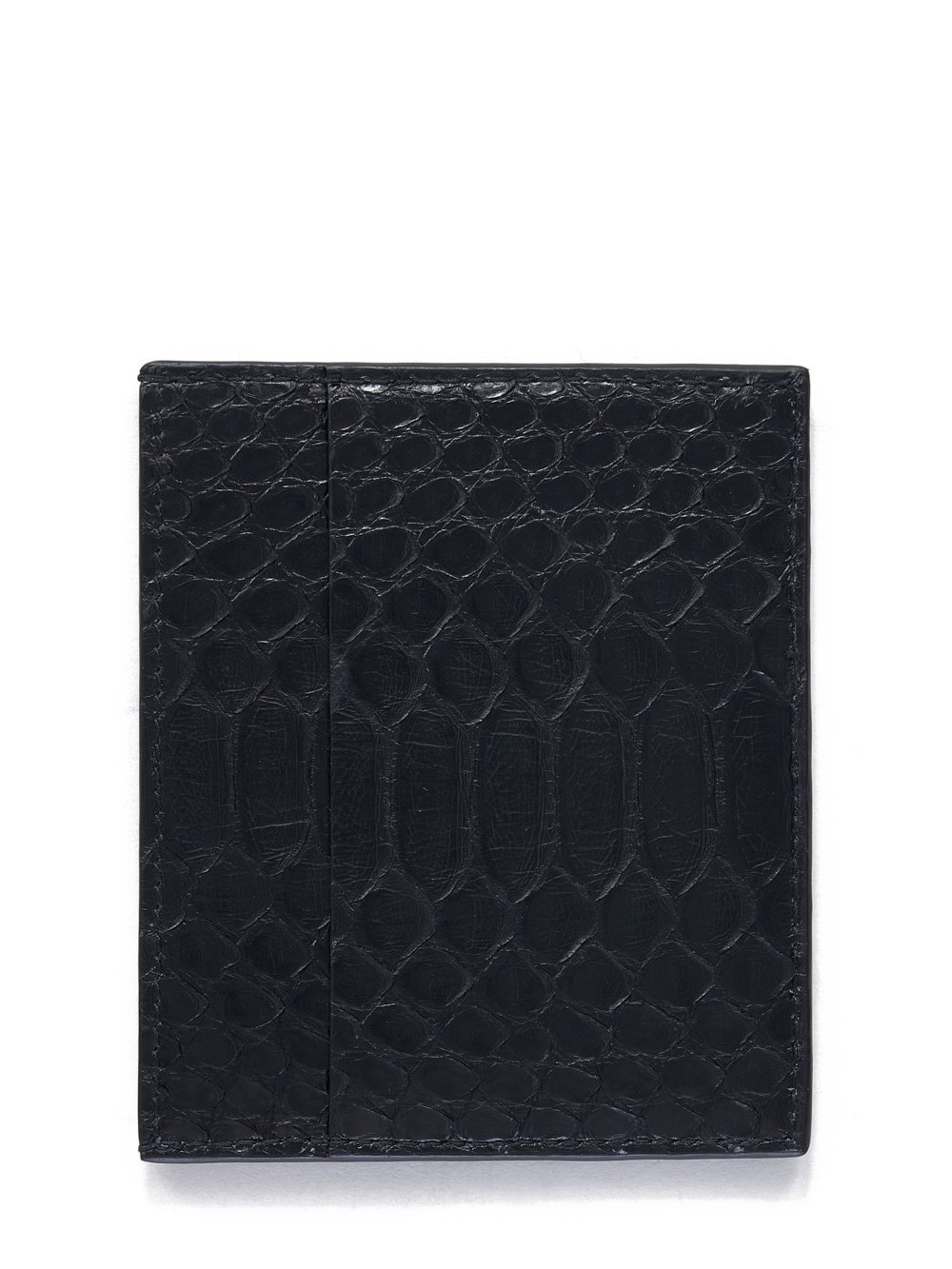 RICK OWENS FW23 LUXOR SQUARE CC HOLDER IN BLACK PYTHON