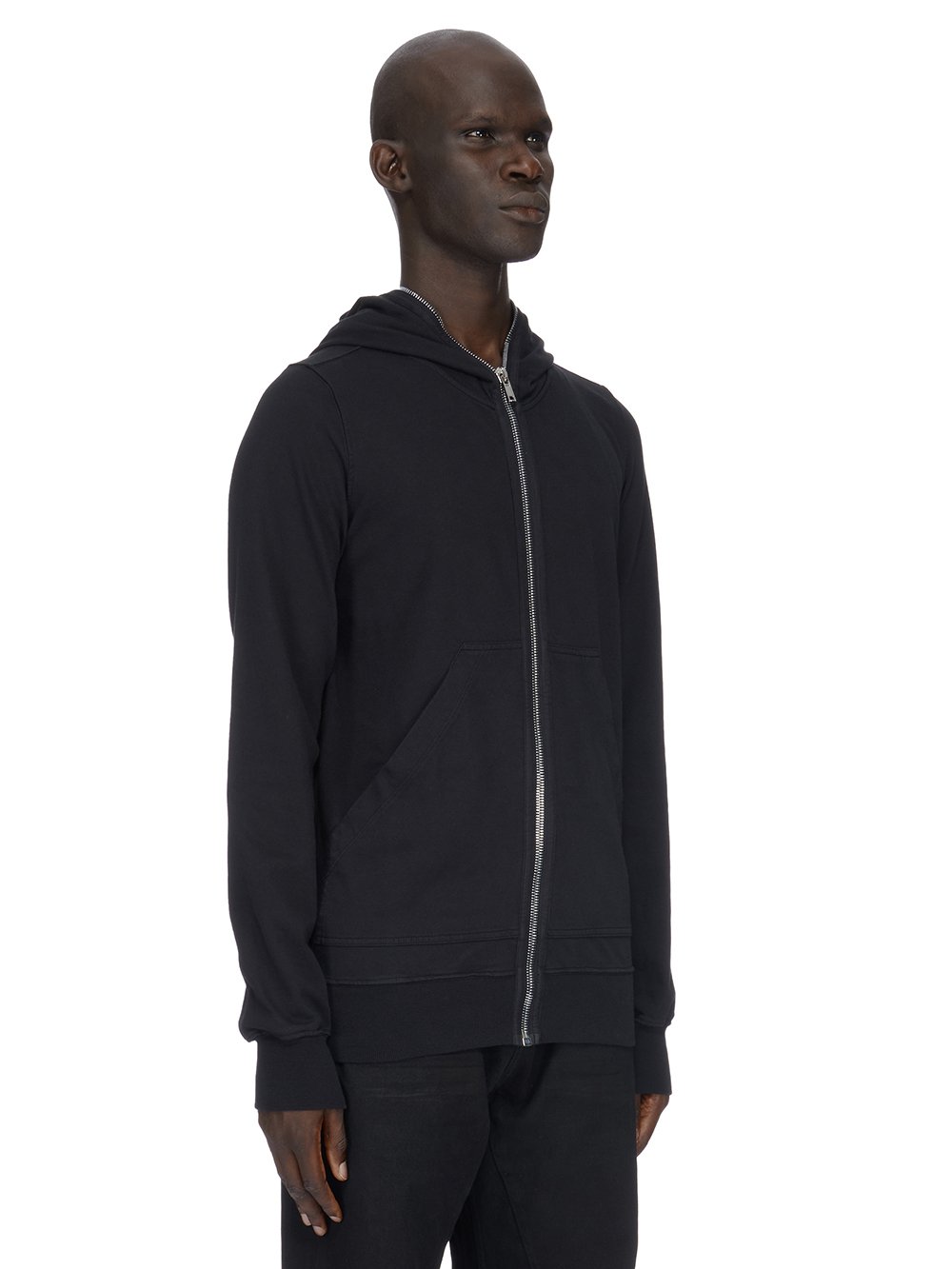 DRKSHDW FW23 LUXOR GIMP HOODIE IN BLACK COMPACT HEAVY COTTON JERSEY