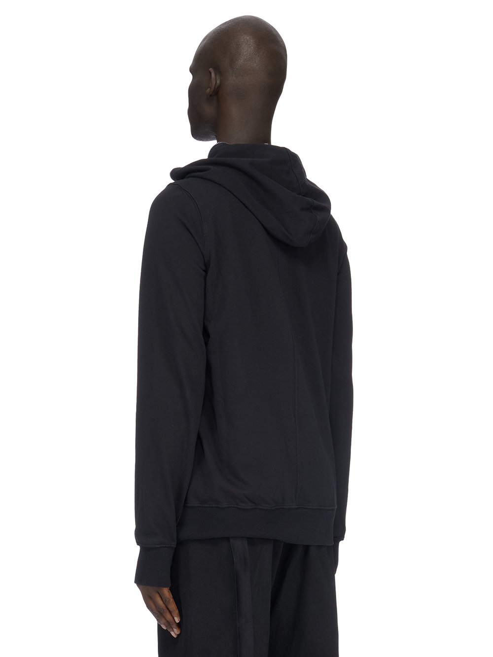 DRKSHDW FW23 LUXOR GIMP HOODIE IN BLACK COMPACT HEAVY COTTON JERSEY