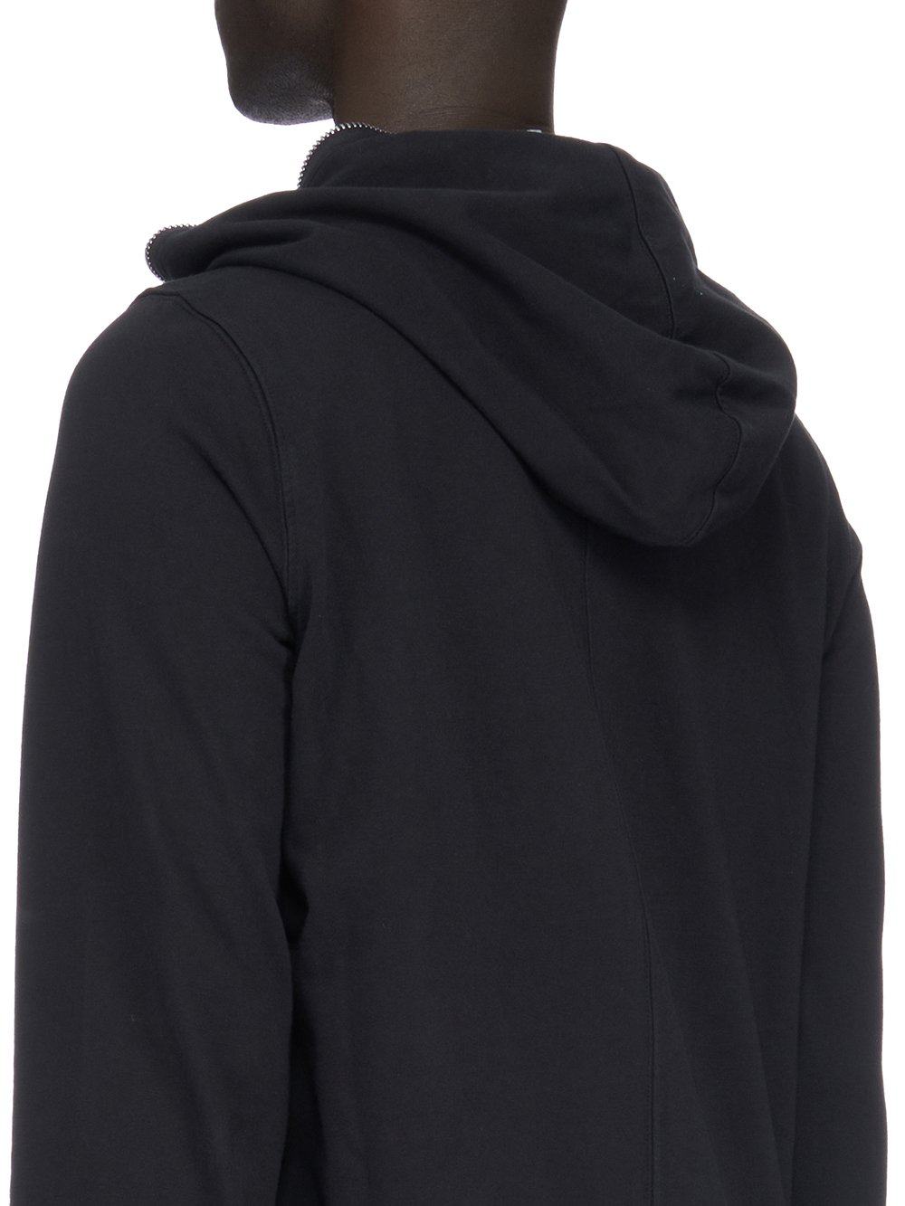 DRKSHDW FW23 LUXOR GIMP HOODIE IN BLACK COMPACT HEAVY COTTON JERSEY