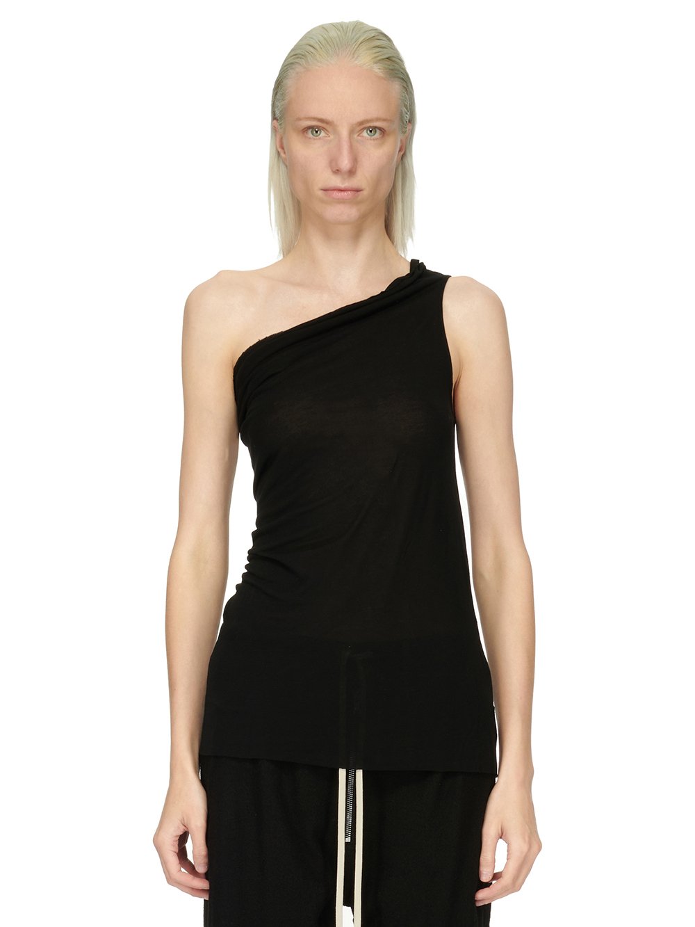 RICK OWENS FW23 LUXOR ATHENA T IN BLACK VISCOSE SILK JERSEY