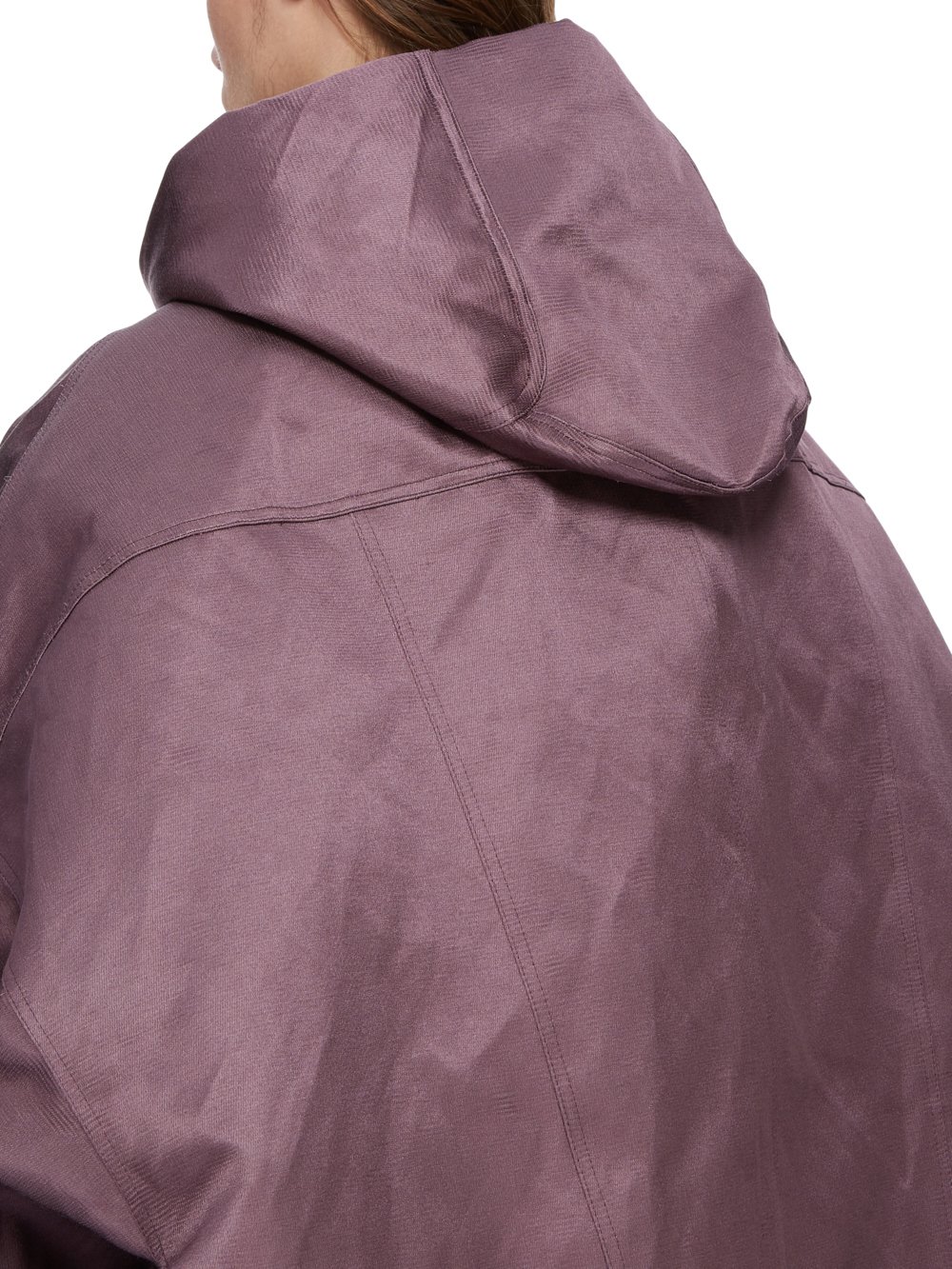 RICK OWENS FW23 LUXOR RUNWAY JUMBO PETER PEA IN AMETHYST COTTON SILK DUCHESSE