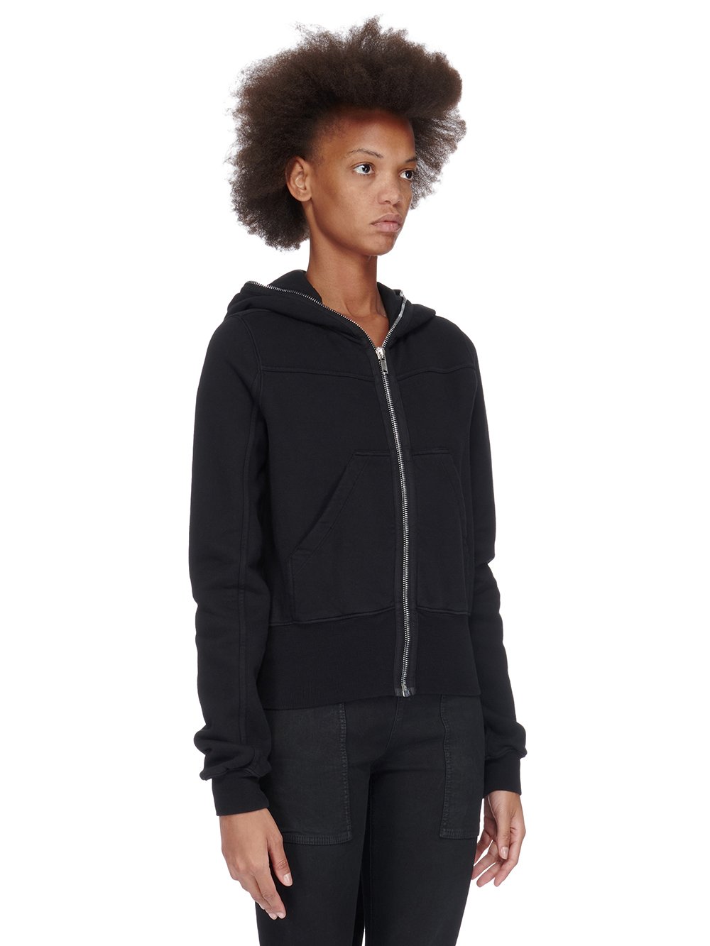 DRKSHDW FW23 LUXOR SMALL GIMP HOODIE IN BLACK FURKA HEAVY SWEATSHIRT