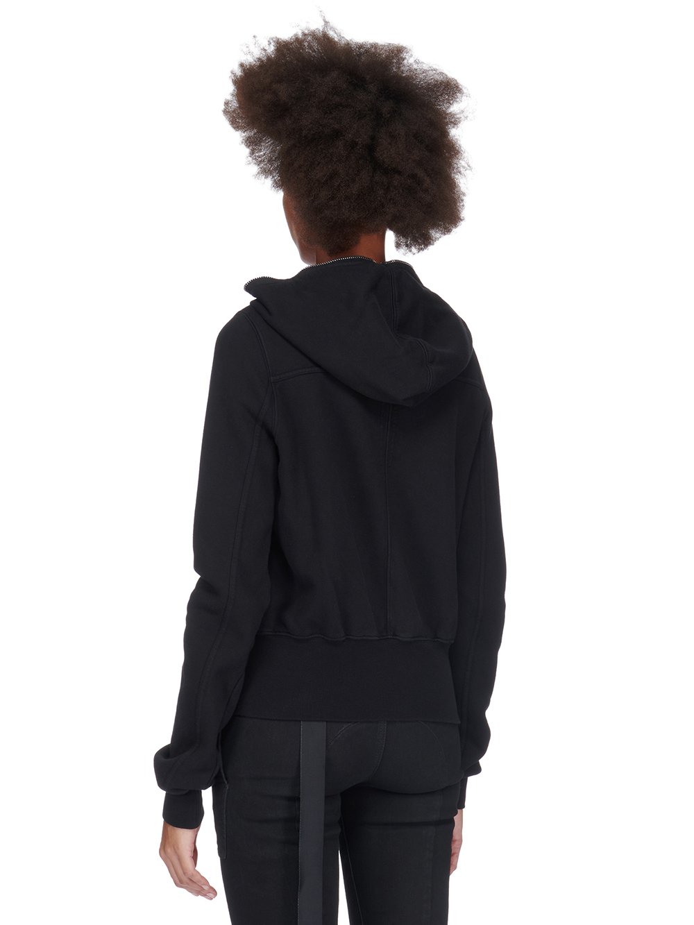 DRKSHDW FW23 LUXOR SMALL GIMP HOODIE IN BLACK FURKA HEAVY SWEATSHIRT