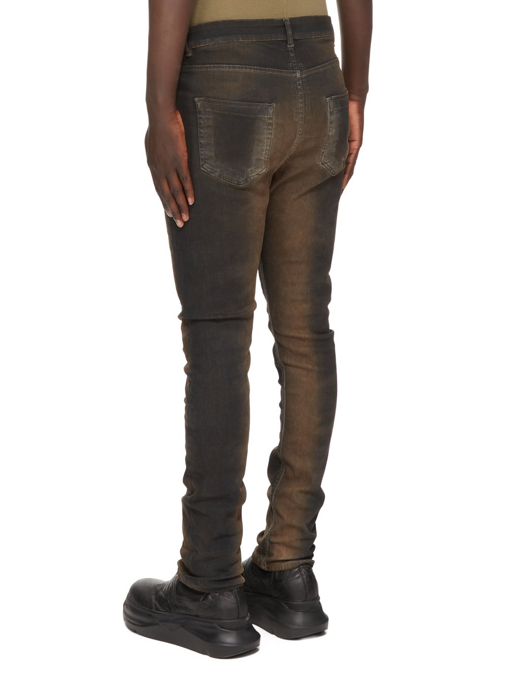 DRKSHDW FW23 LUXOR DETROIT CUT IN MUD WASHED STRETCH DENIM