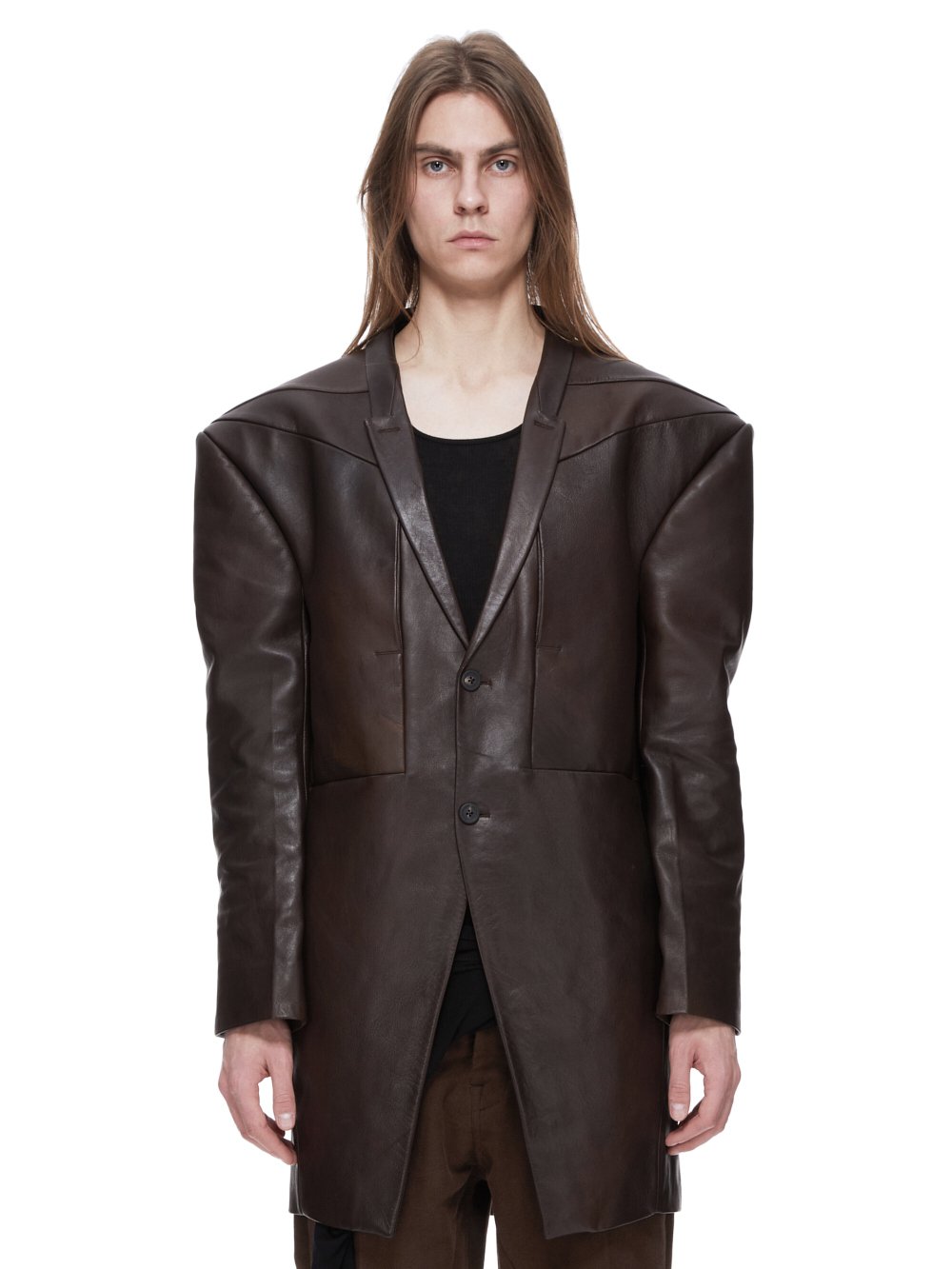 RICK OWENS FW23 LUXOR SOFT JUMBO TATLIN JKT IN BROWN VEG NAPPA LAMB