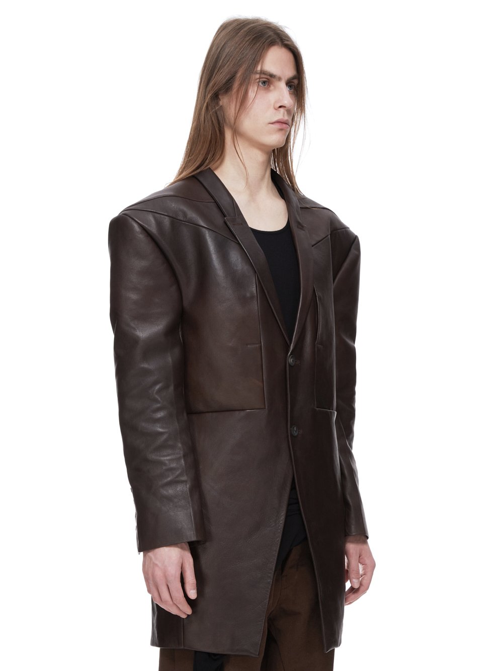 RICK OWENS FW23 LUXOR SOFT JUMBO TATLIN JKT IN BROWN VEG NAPPA LAMB