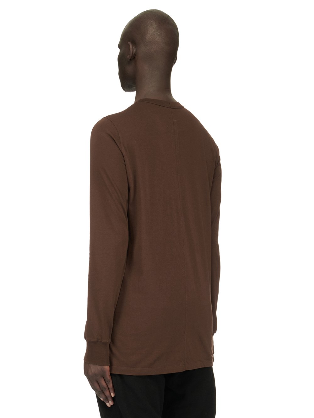 RICK OWENS FW23 LUXOR LEVEL LS T IN BROWN CLASSIC COTTON JERSEY