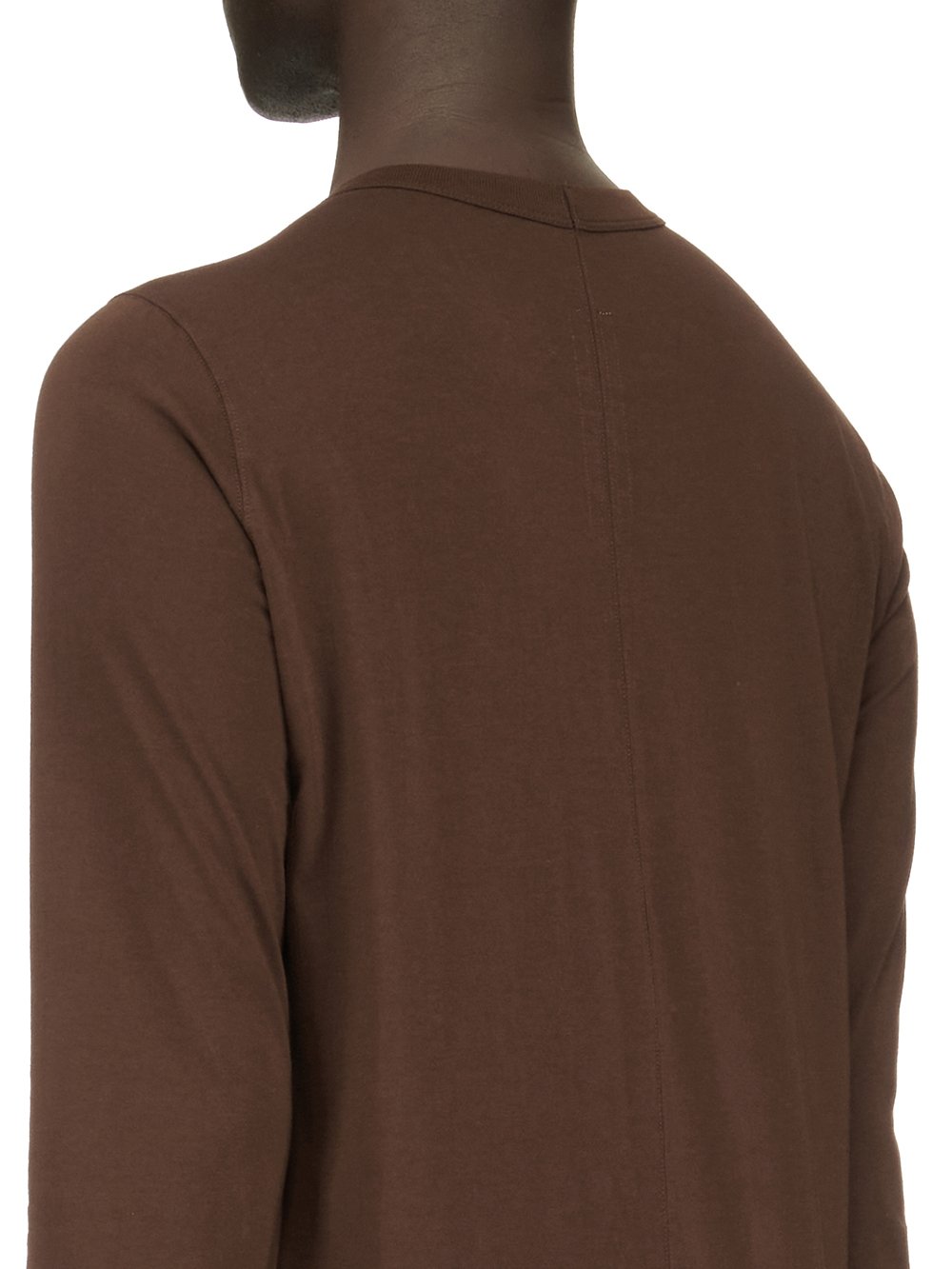 RICK OWENS FW23 LUXOR LEVEL LS T IN BROWN CLASSIC COTTON JERSEY