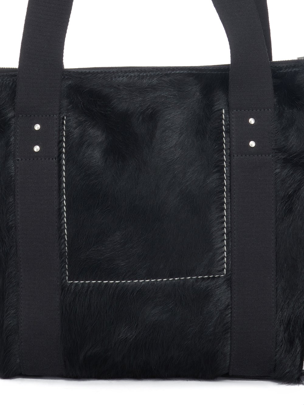 RICK OWENS FW23 LUXOR MINI TROLLEY IN BLACK LONG HAIR PONY