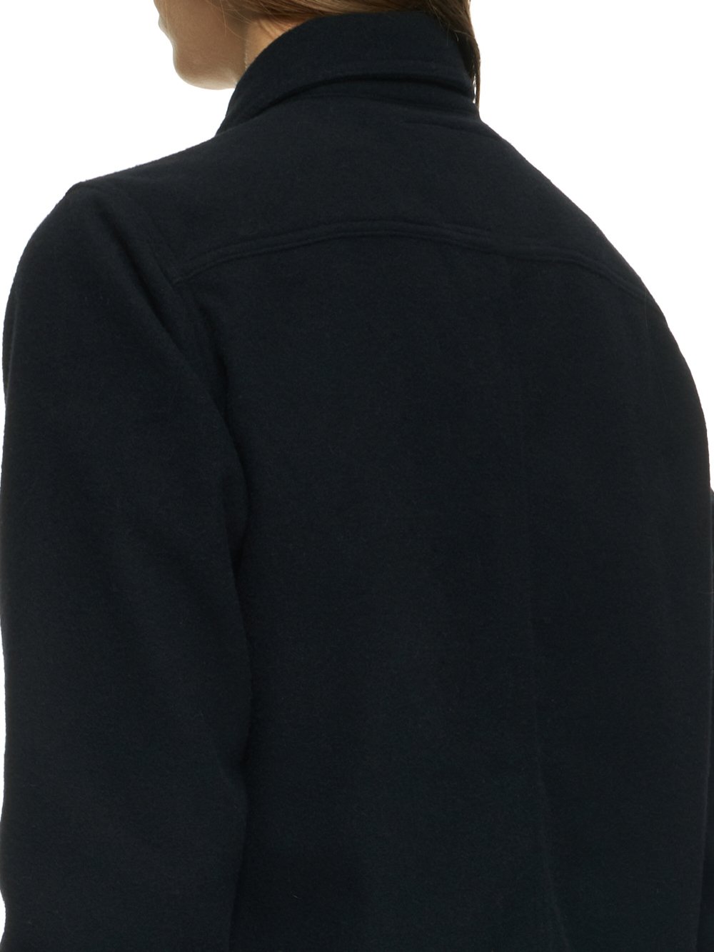 DRKSHDW FW23 LUXOR OUTERSHIRT IN BLACK HEAVY WOOL