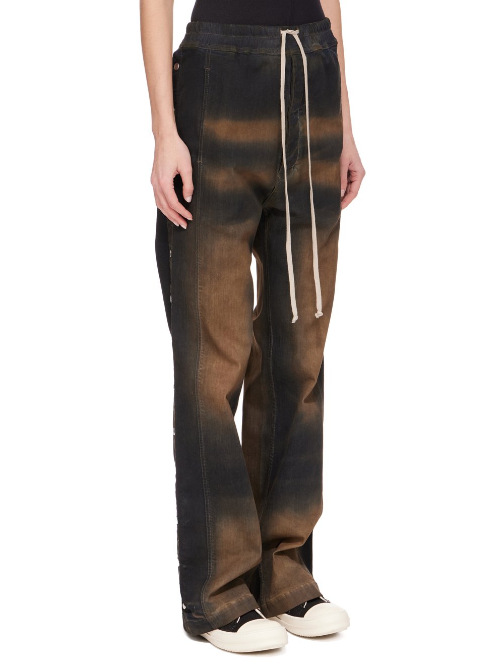 RICK OWENS FW23 LUXOR PUSHER PANTS IN MUD WASHED STRETCH DENIM