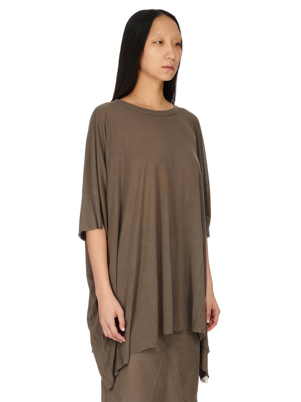 RICK OWENS FW23 LUXOR MINERVA T IN DUST VISCOSE SILK JERSEY