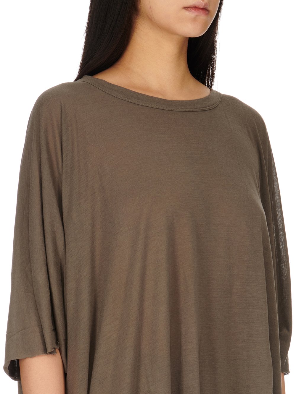 RICK OWENS FW23 LUXOR MINERVA T IN DUST VISCOSE SILK JERSEY