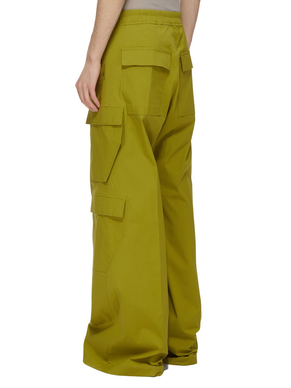 RICK OWENS FW23 LUXOR CARGO BELAS IN ACID YELLOW HEAVY COTTON POPLIN