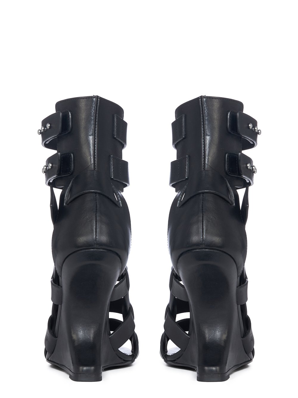 RICK OWENS FW23 LUXOR CANTILEVER 11 SPARTAN IN BLACK WAXY CALF