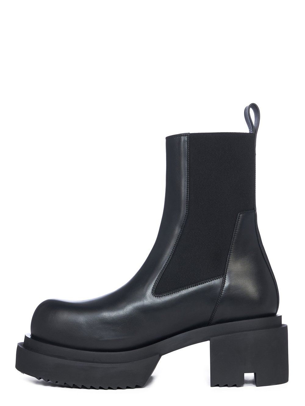 RICK OWENS FW23 LUXOR BEATLE BOGUN IN  BLACK CORTINA GREASE CALF LEATHER