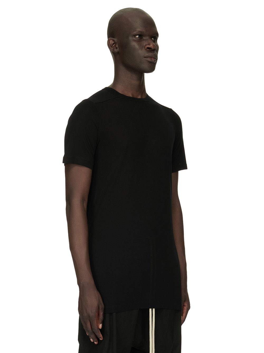 RICK OWENS FOREVER LEVEL T IN BLACK VISCOSE SILK JERSEY