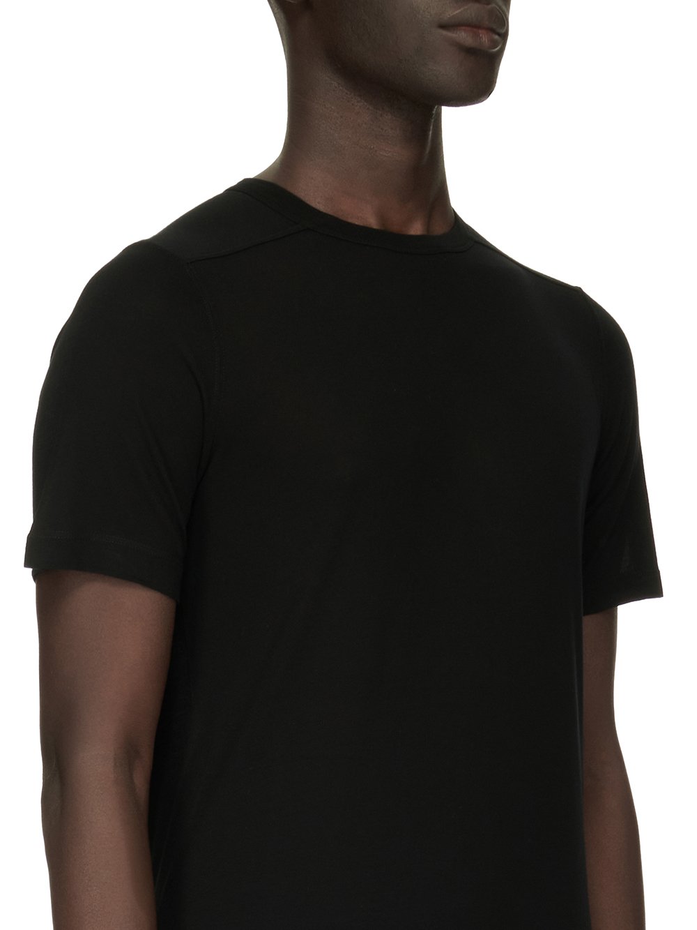 RICK OWENS FOREVER LEVEL T IN BLACK VISCOSE SILK JERSEY